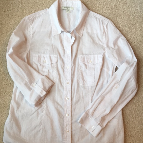 Coldwater Creek Tops - Coldwater Creek size L 14 white long sleeve shirt